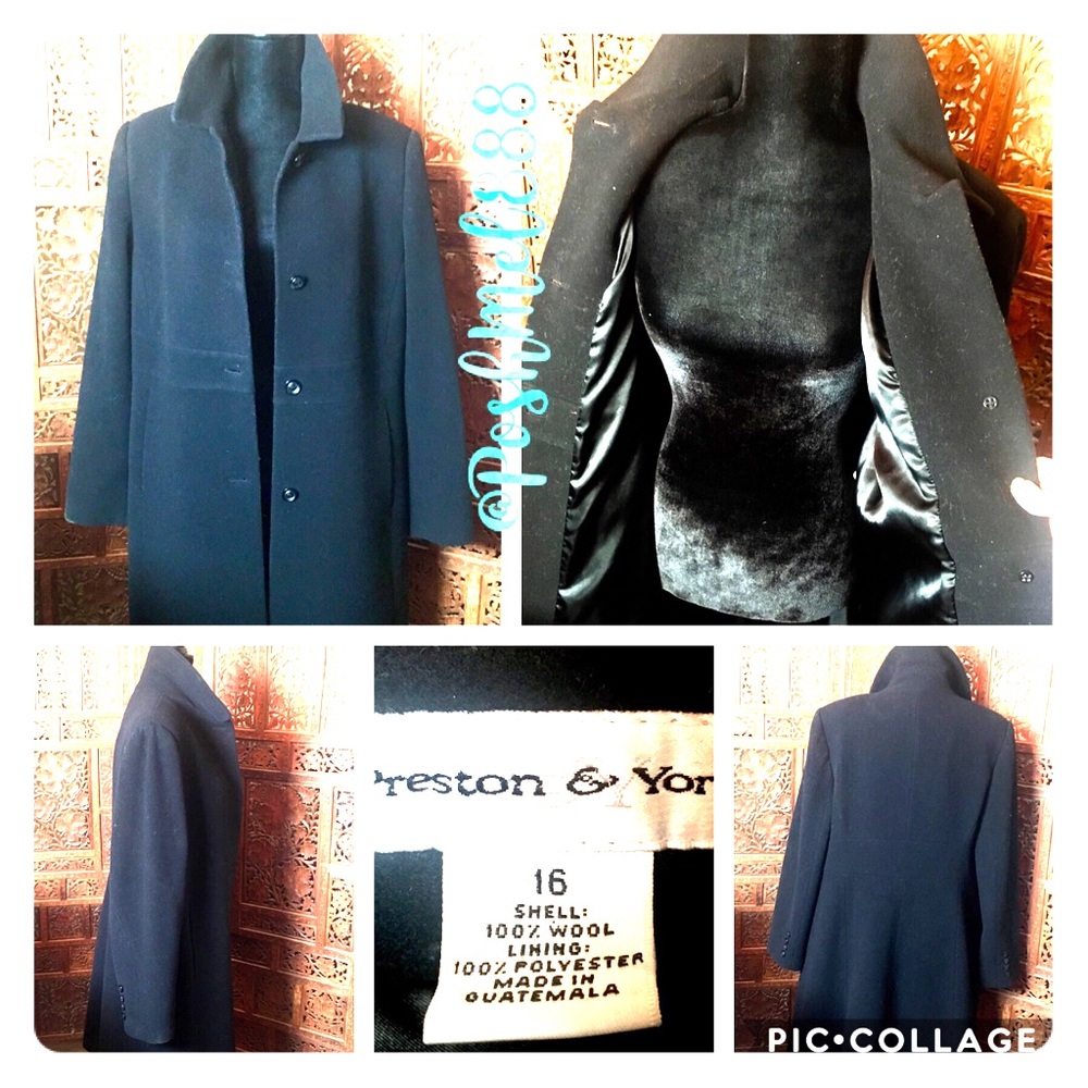 :: Preston & York Black Trench Coat - Picture 4 of 8